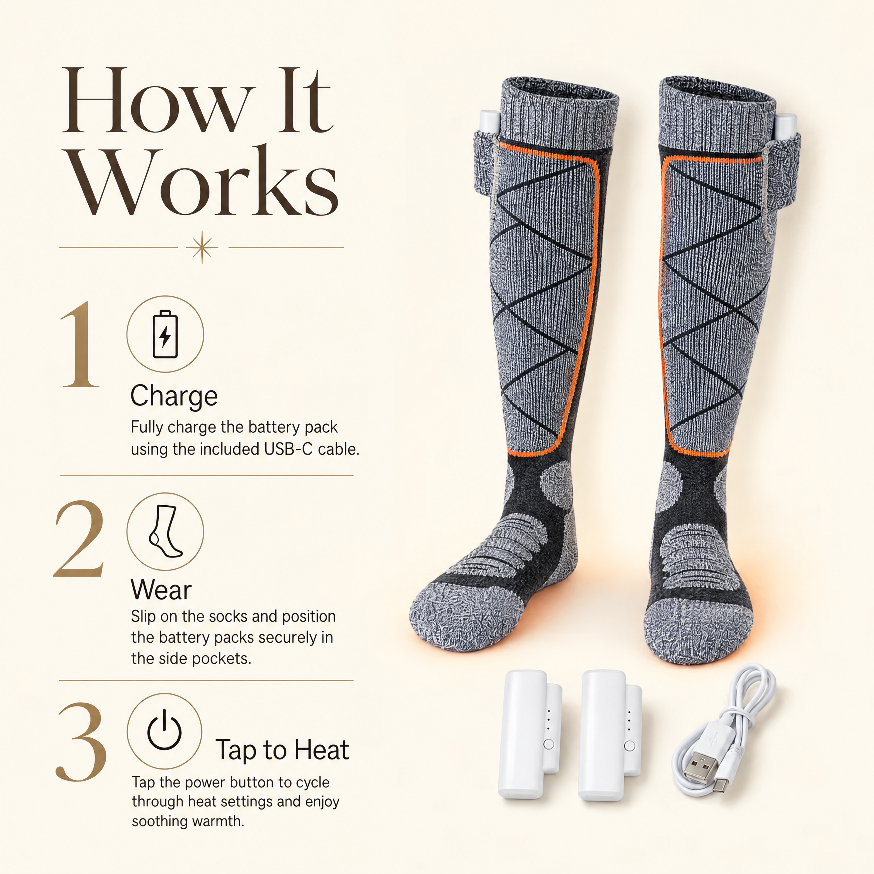 The Snuggly Socks™ – Rechargeable Heated Socks