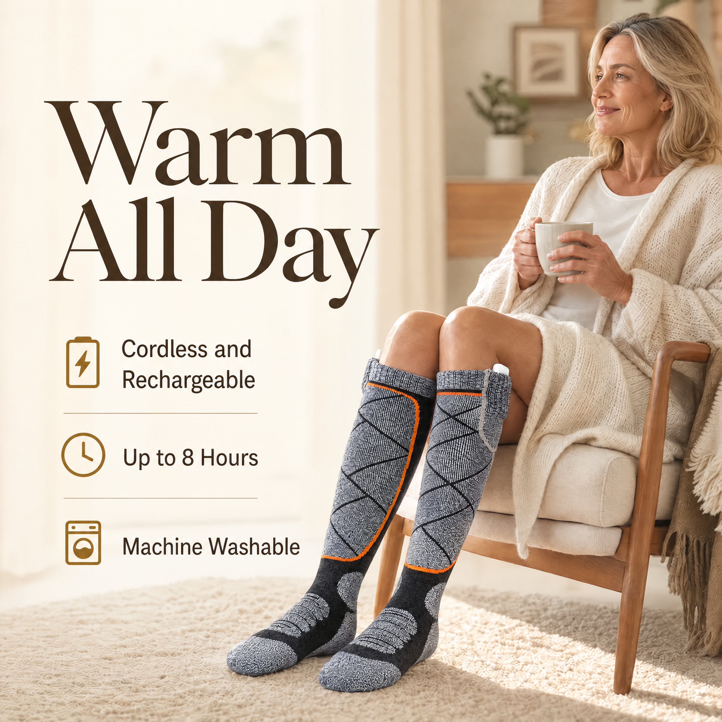 The Snuggly Socks™ – Rechargeable Heated Socks